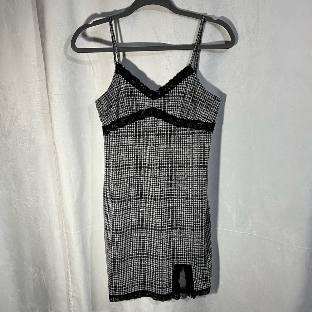 Just Polly New York Lace Decor Plaid‎ Dress Size xxs